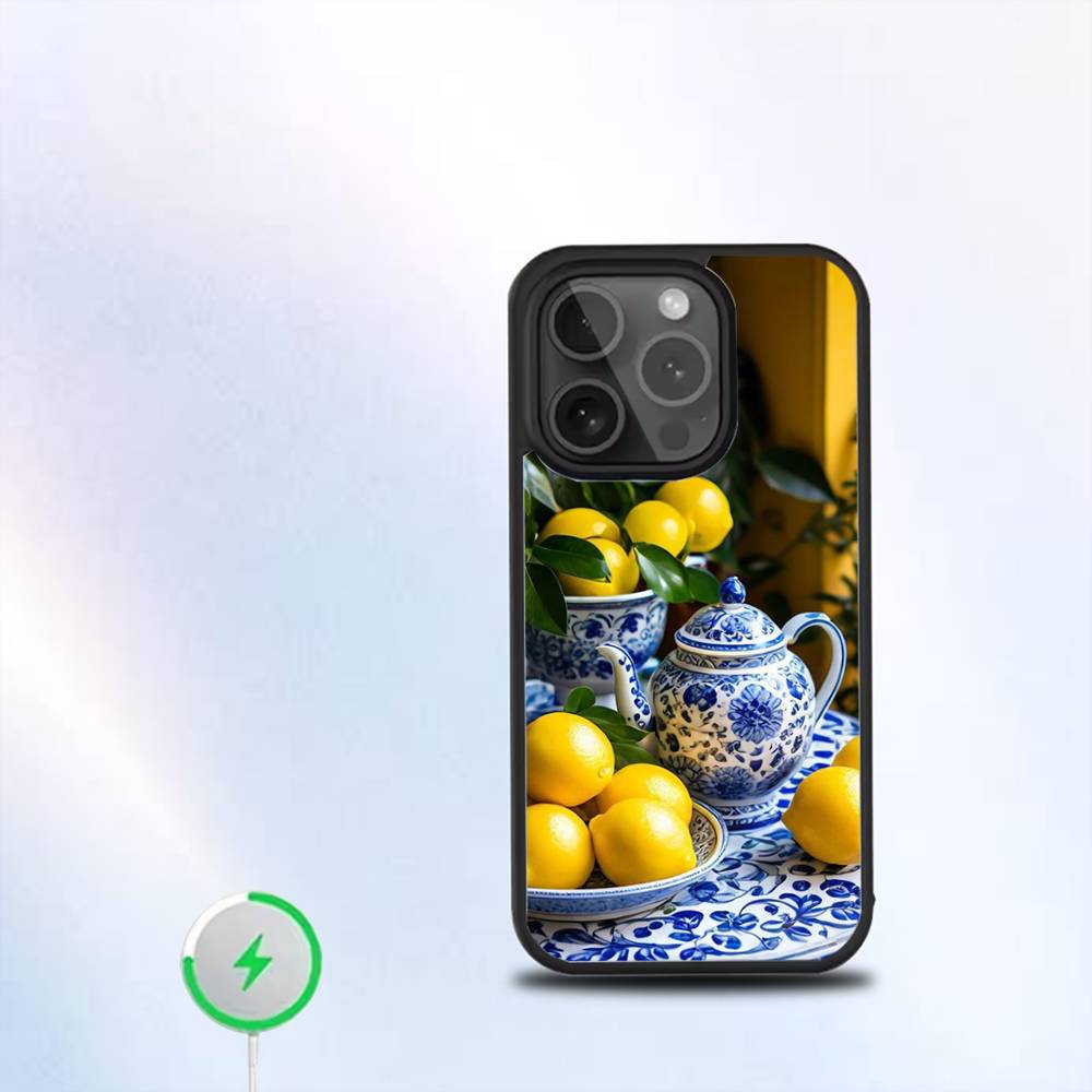 Fruit Lemon Art Phone Case For iPhone 17,16,15,14,13,12,11,Pro,Max,Plus,Mini,SE4,E Magnetic For Magsafe Wireless