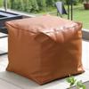 ( No Fillings) Moroccan Artificial PU Leather Pouf Cover Unstuffed Meditation Tatami Ottoman Footstool Living Room Cushion Cover