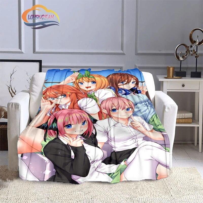 Comic The Quintessential Quintuplets Cashmere Blanket Sexy Anime Girl Flannel Blanke Portable Warm Camping  Soft skin