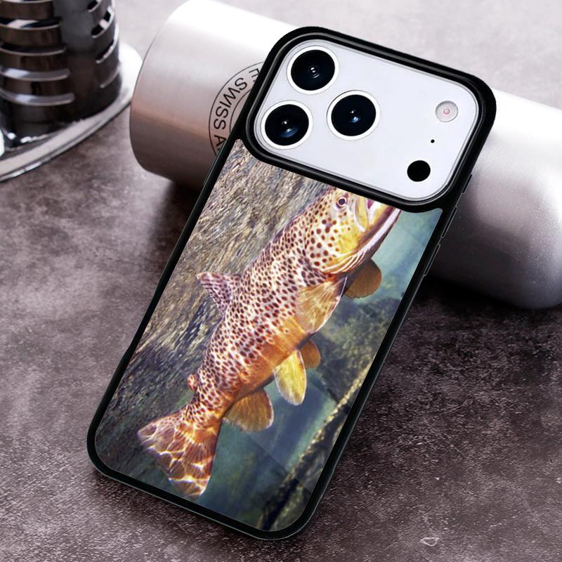 Rainbow Trout Fishing Skin Phone Case for iPhone 17 16 15 Pro Max Air 14 13 12 11 Plus Shockproof Capa Cover