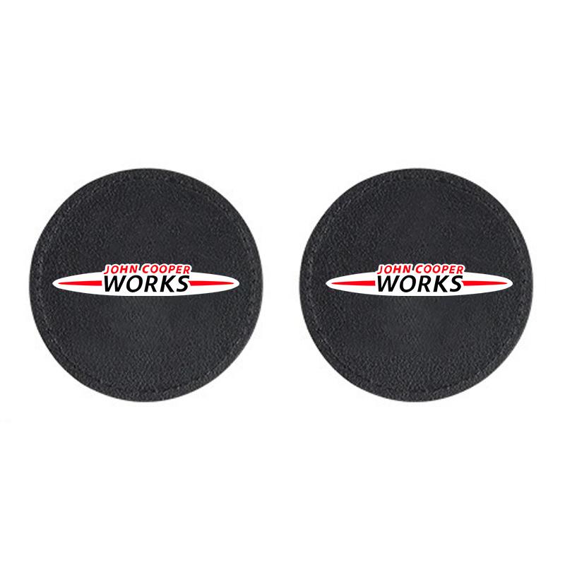 Leather Water Cup Mat Car Accessories Silent Coaster For BMW Mini Works Cooper R50 R53 R55 R56 R60 R61 F54 F55 F56 F60 Clubman