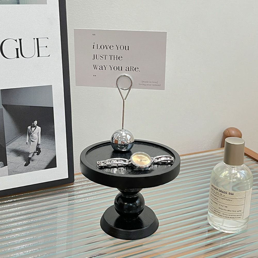 Retro High Legged Tray Wooden Aromatherapy Display Holder Jewelry Storage Rack  Afternoon Tea