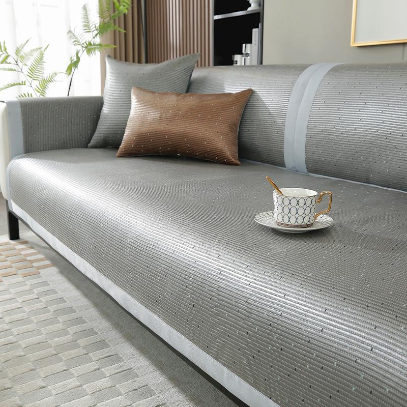 Summer Ice Silk Sofa Cushion Non-Slip Summer Mat Seat Cushion Four Seasons Universal Stain-Resistant Light Luxury Style Universal Sofa Cover
