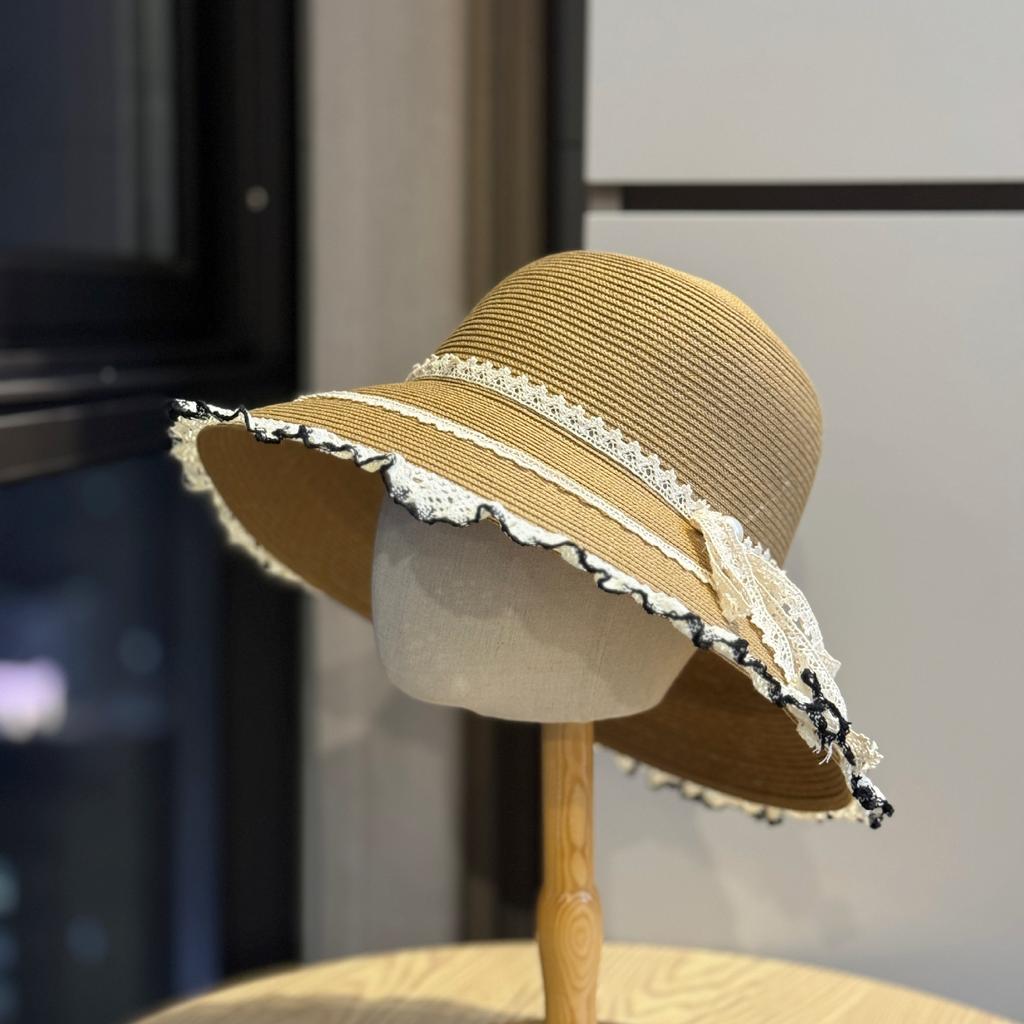 Seaside Flower Sun Hat Large Brim Straw Hat Women's Sun Protection Hat Straw Hat Sun Hat Casual Versatile Straw Hat