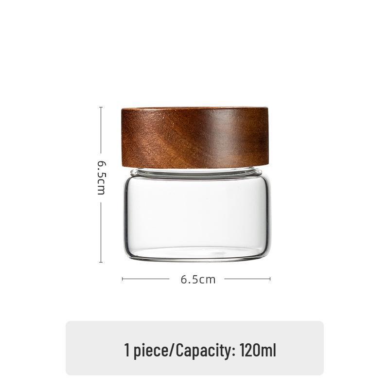 Acacia Wood Lid Airtight Borosilicate Glass Storage Jar for Cereal, Grains, and Coffee Beans