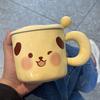 Cute Puppy Ceramic Cup with Lid, Birthday Gift for Girlfriends, Large-capacity Mug, Practical Souvenir for Girls