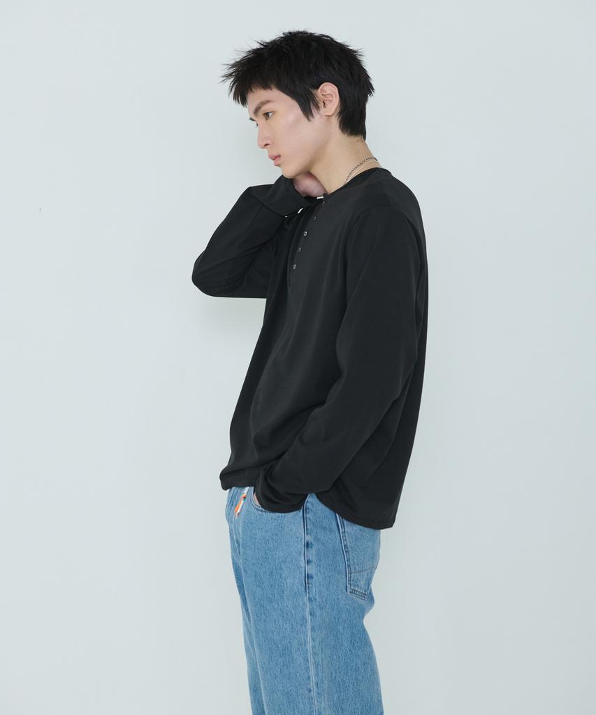 Deossingindeeodeeo Henley Long Sleeve T-Shirt Black