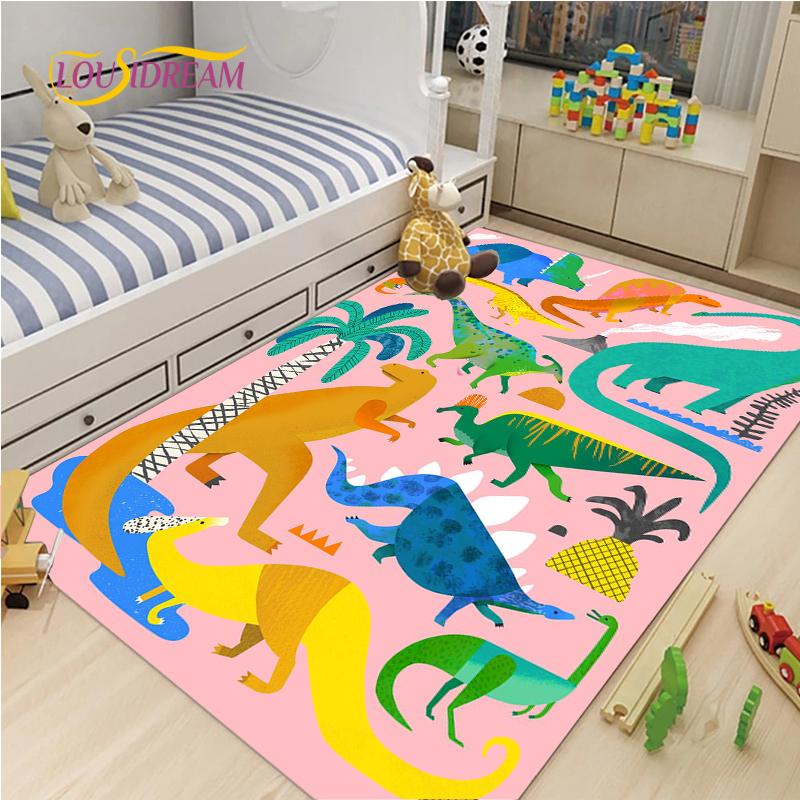Cute Cartoon Dinosaur Carpet for Living Room Bedroom Rugs Kitchen Kids Door Unslip Floor Mat Birthday gift photography props Rug