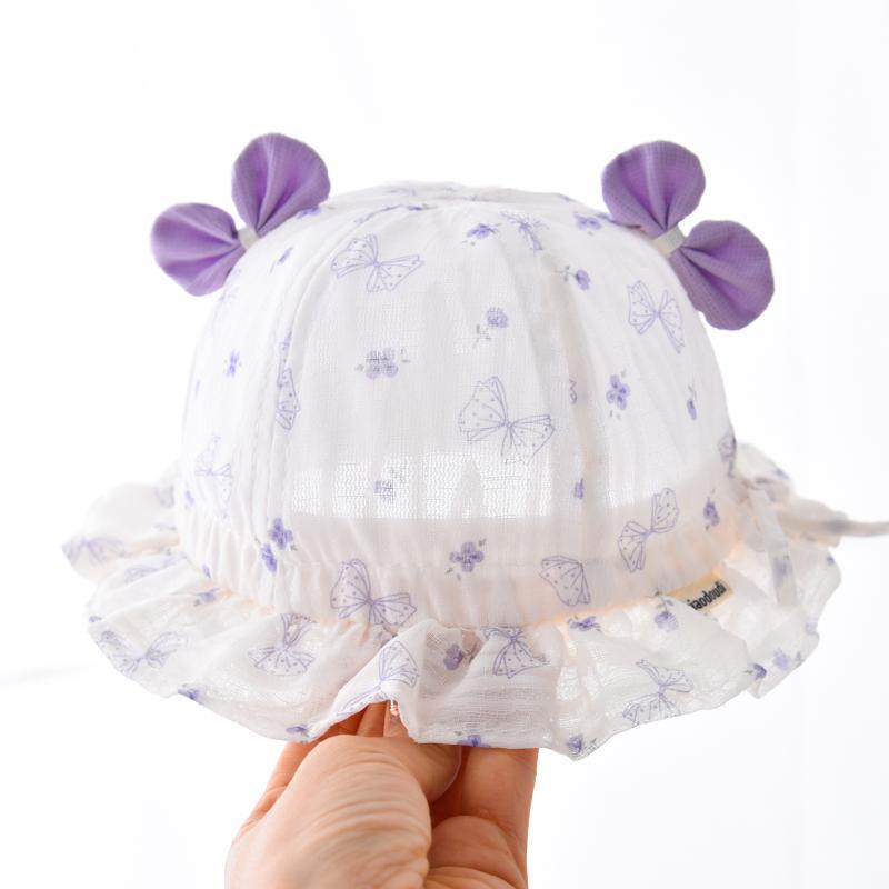 Spring Baby Bucket Hat With Cute Bow Unisex Infant Windproof Sun Hat Adjustable Brim For Newborns And Toddlers
