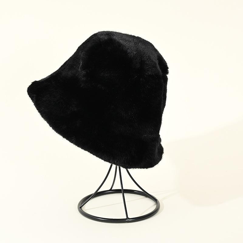 Autumn and winter ladies hat teddy plush bucket hat fashion versatile basin hat warm hat