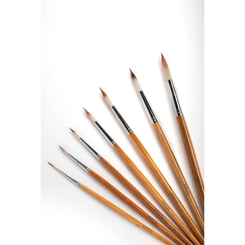 Handmade Professional Artist Painting Brush Set for Acrylic, Watercolor, & Gouache Painting with Brush Holder - Cruelty-Free