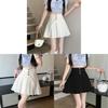 Summer High Waist Cotton Blend Asymmetric Pleated Skirt For Women