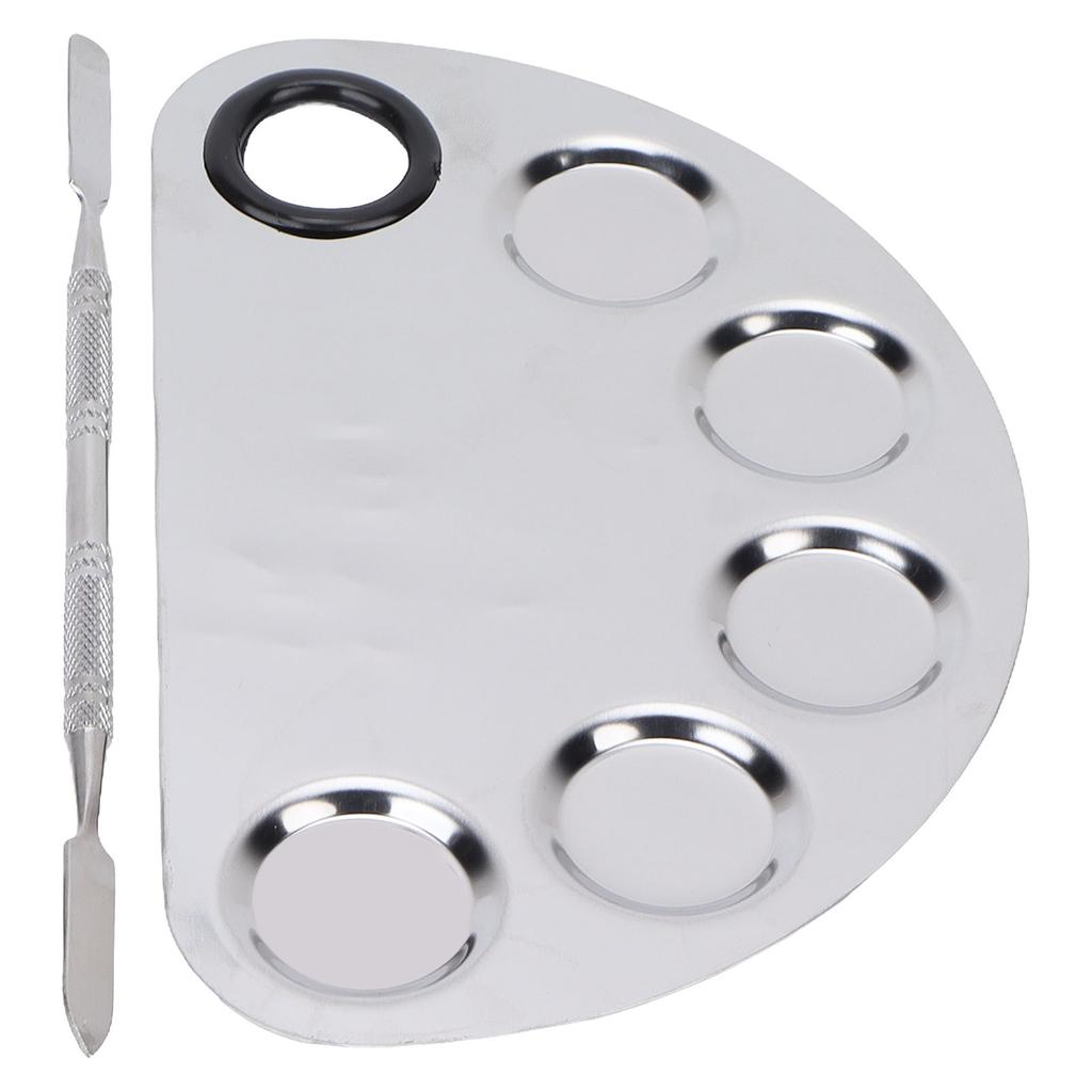 Makeup Mixing Palette Stainless Steel Spatula Paint Pigment Lipstick Color Blending Plate