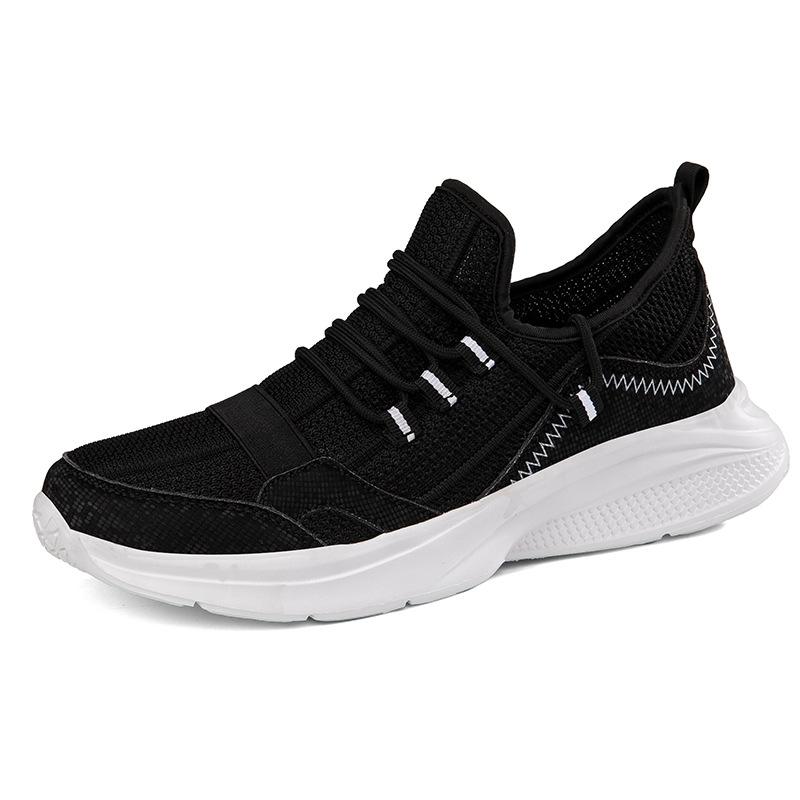 Large size fashion casual shoes couple sports breathable fly-woven shoes spring and autumn lace-up lightweight running shoes 2029