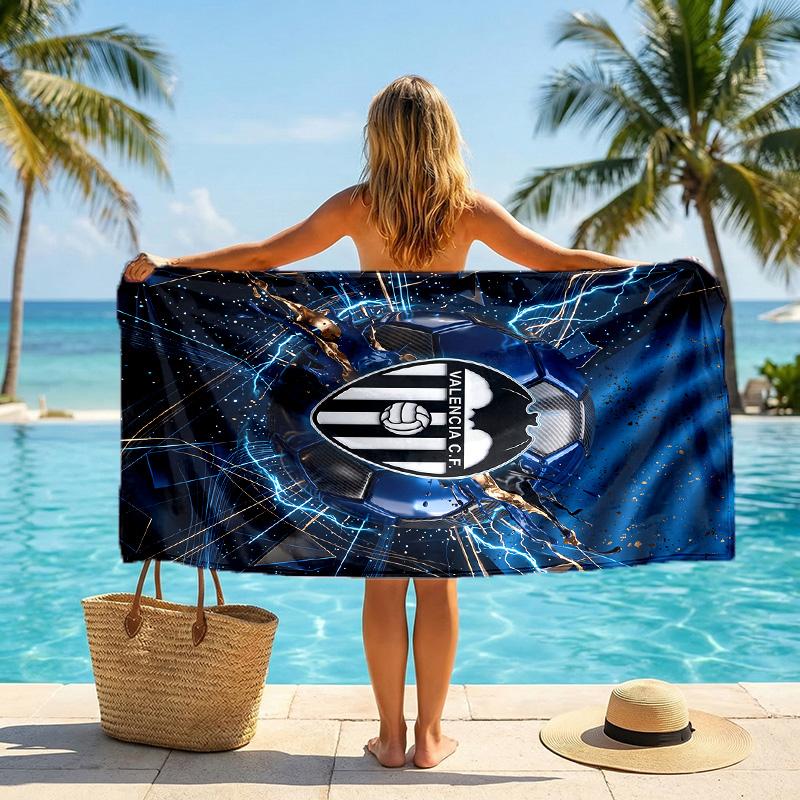 Valencia FC print Quick Dry Beach Towel Microfiber Absorbent Portable Travel Swimming Towel