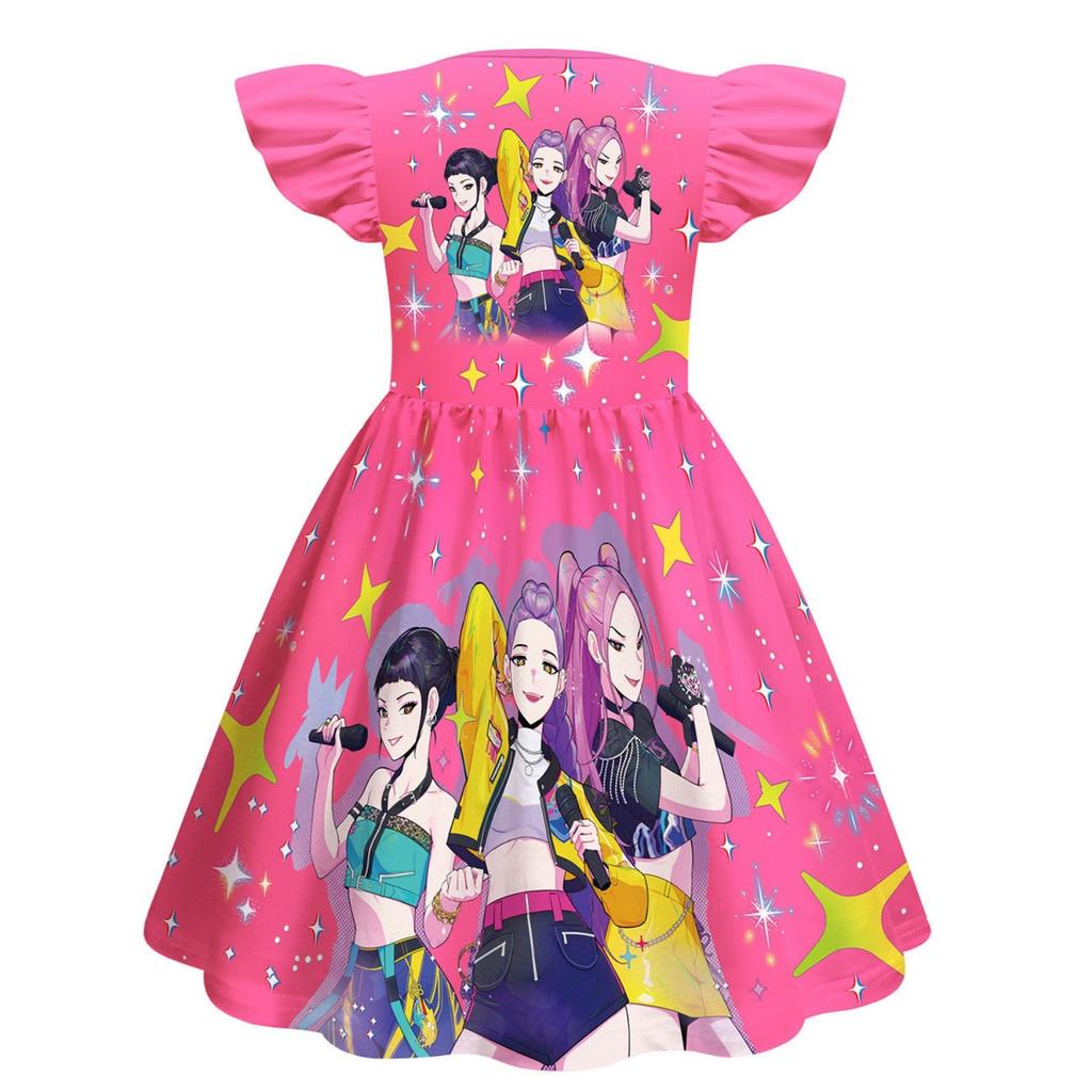 Girls Witch  Girls Flying Sleeves Children's Dress Children's A-line Skirt