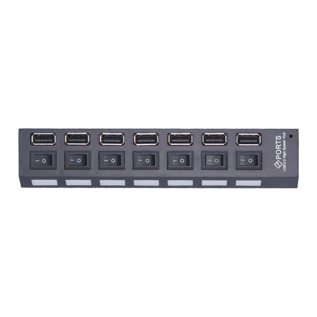 7 Ports USB 2.0 Hub Usb HUB 2.0 Multi USB Splitter Hub Multiple USB Expander 2.0 USB Hub 7 in 1 with On/Off Switch For PC Laptop