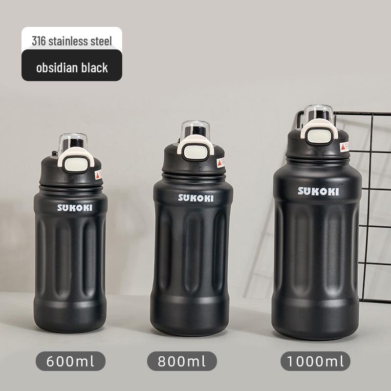 316 Stainless Steel Insulated Cup, Large Capacity Fitness Water Bottle, Outdoor Sports Straw Cup for Men