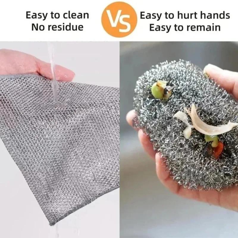 Household Magic Cleaning Cloth, Home Cleaning Rags, Thicken Kitchen Dish Pot Washdishing Cloths Non-Stick Towel Clean Tools