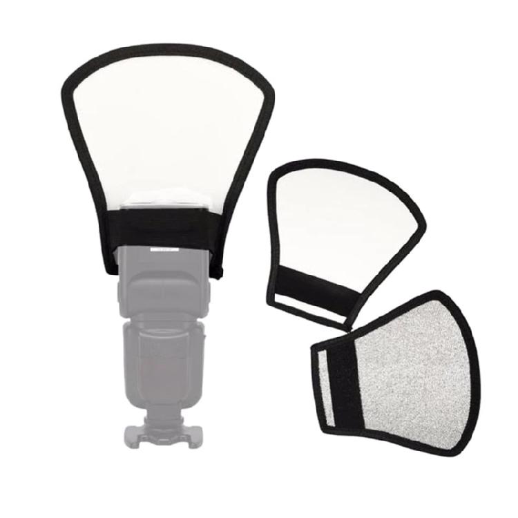 Flash Diffuser Reflector - Double Sided Flash Reflector Elastic Strap Fixing