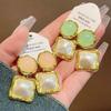 Korea New Fashion Geometry Square Stud Earrings for Women Sweet Girl Trend All-match Texture Unique Design Party Accessories