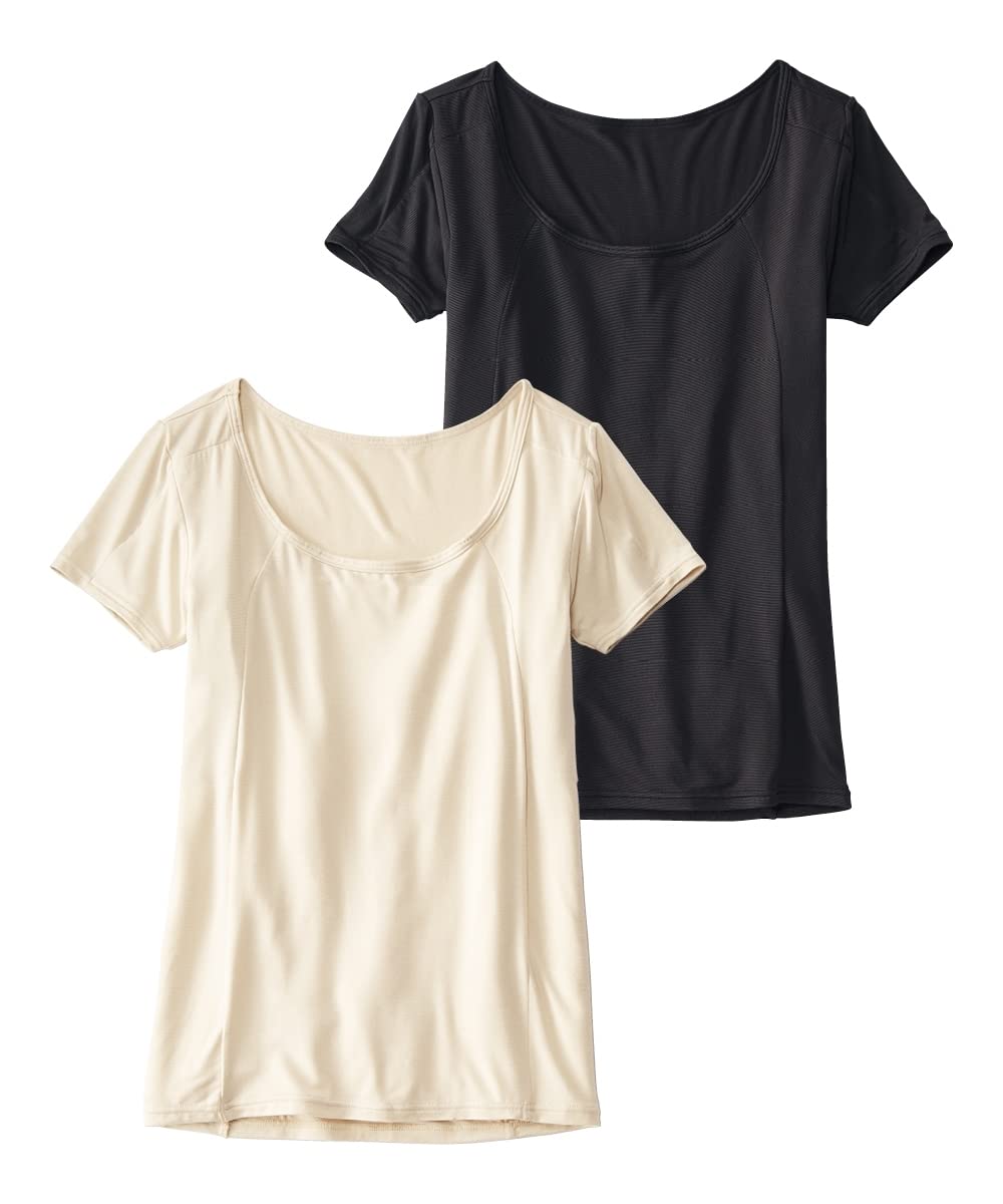 

Nissen Takiasen Innerwear with Deodorizing Tape and UV Black Gray Beige Size S Undershirt, Sweat-Wicking, Quick-Drying, Short-Sleeve Sweat-Absorbing