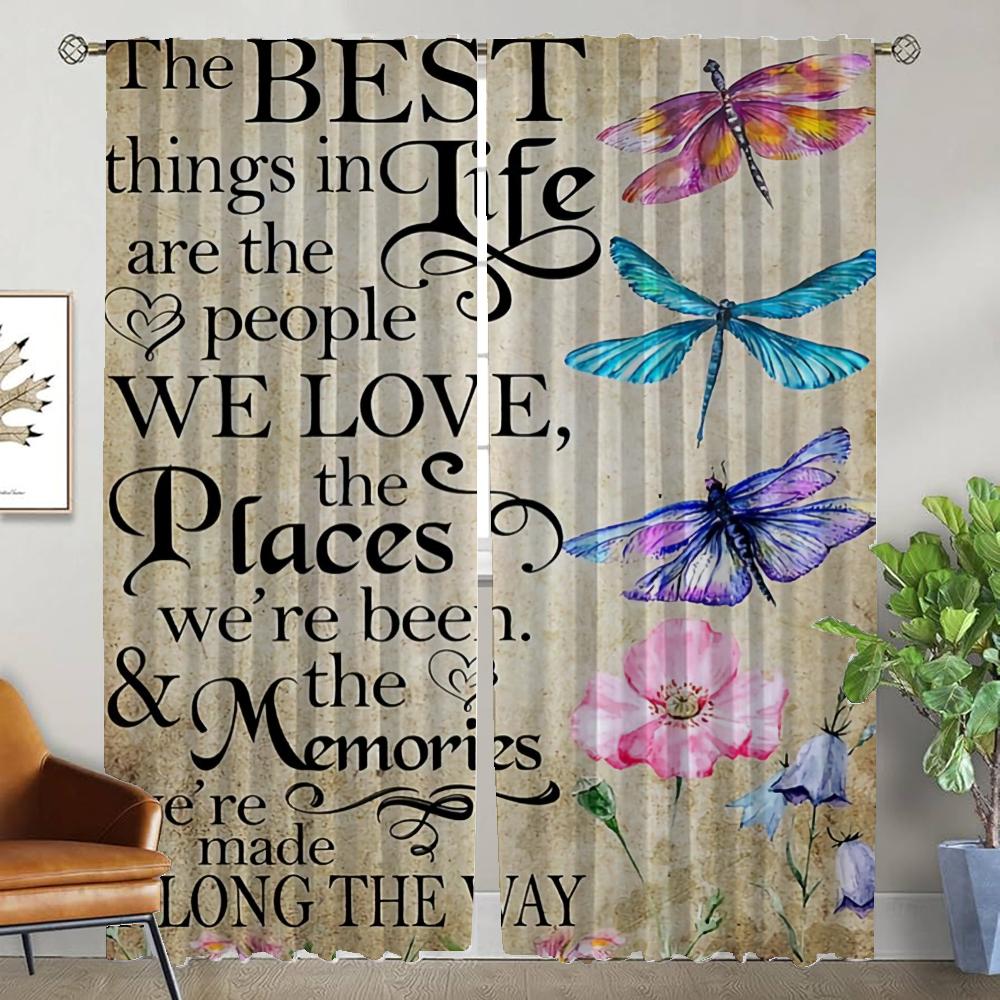 Anti-mosquito Curtains 2 Pieces A Mi Maravilloso Hijo Home Interior Curtains for Living Room Shades Halloween Decoration Curtain