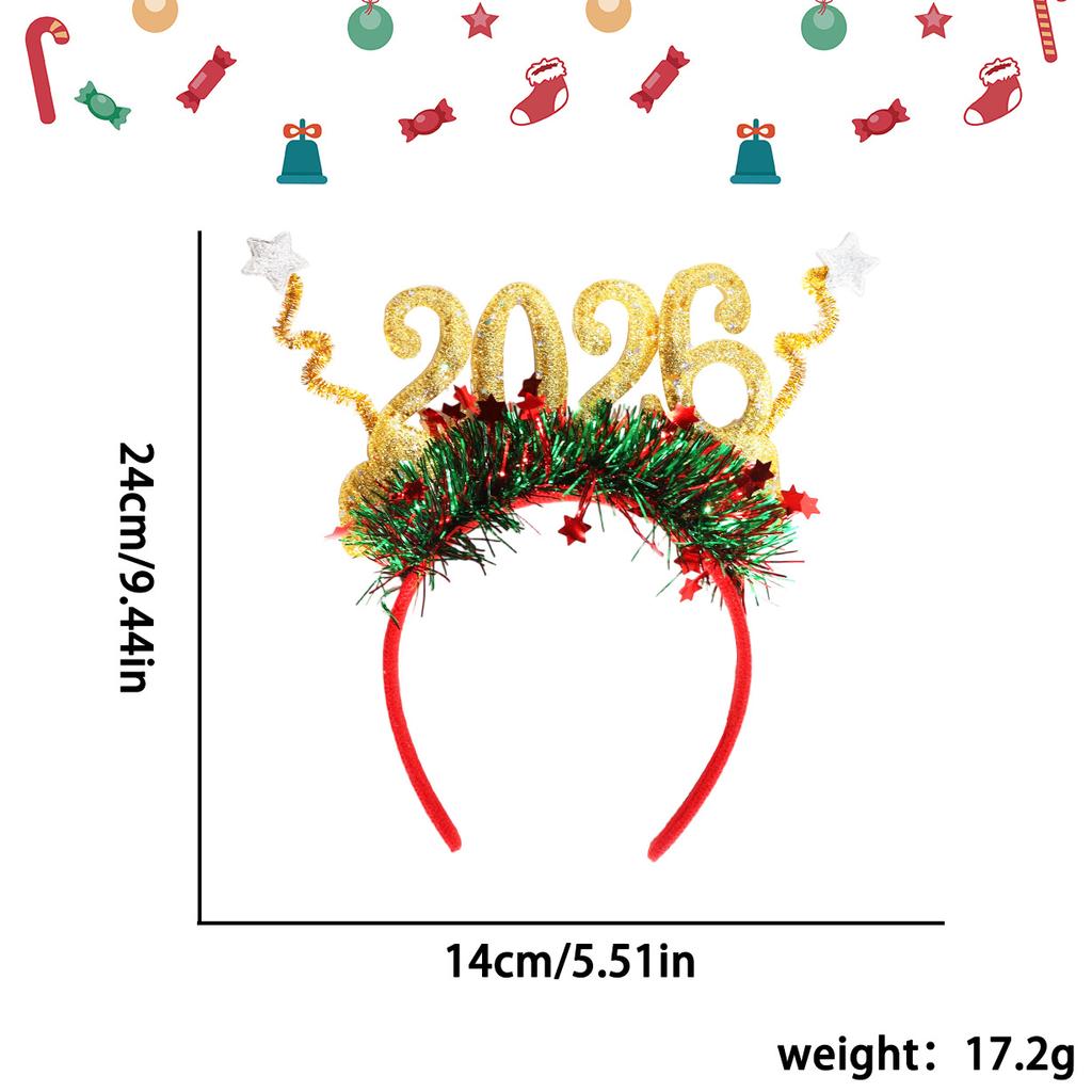 Children Photo Props Decorative Christmas Headband Party Hair Accessories Sparkling Glitter Star Hair Hoop For Children'S Party