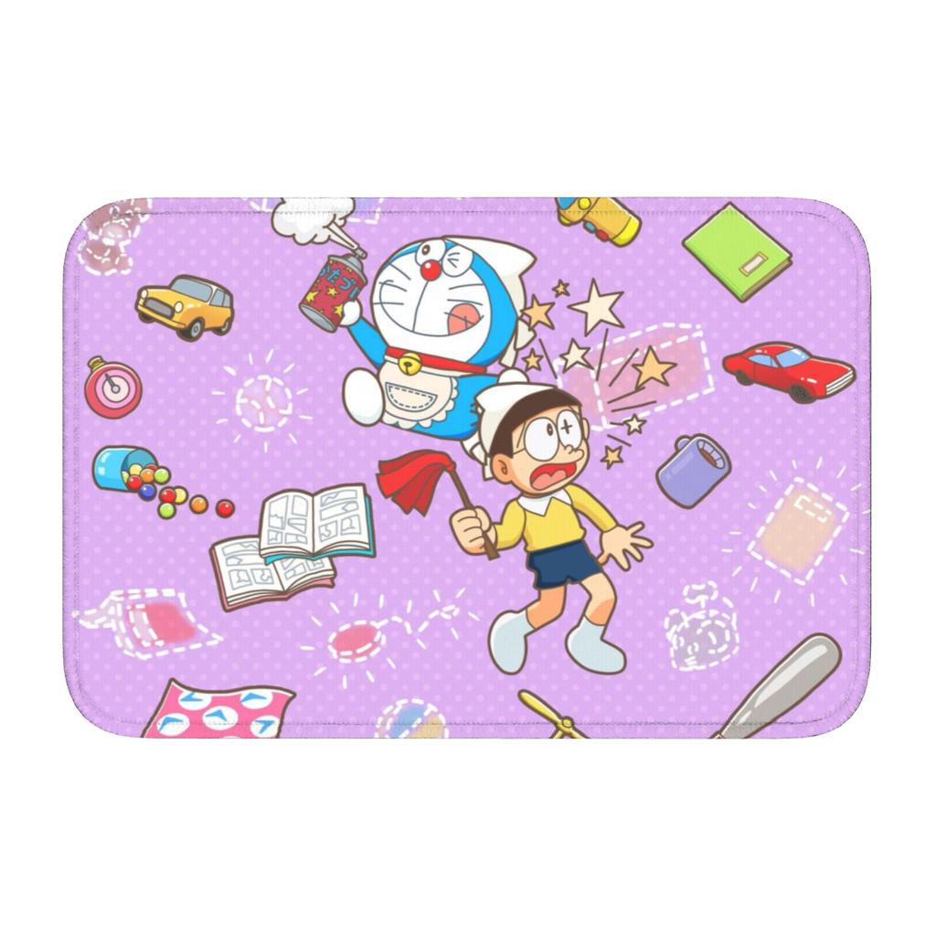 Custom D-Doraemons Cartoon Doormat Anti-Slip Entrance Welcome Kitchen Bath Floor Door Mat Toilet Living Room Carpet Rug