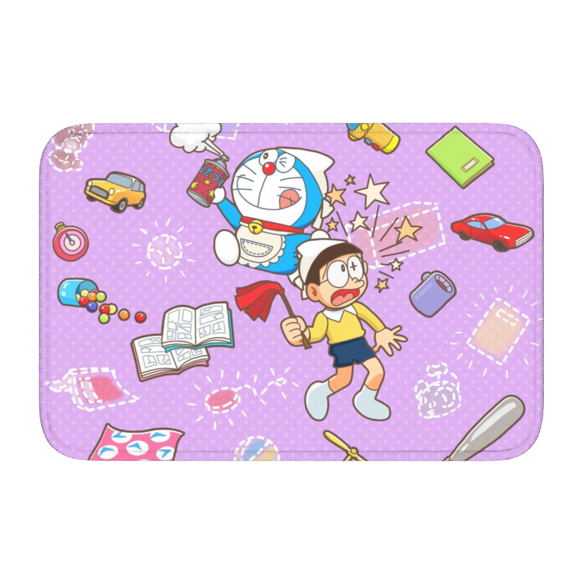 

D-Doraemons Cartoon Front Door Mat Anti-Slip Indoor Welcome Quick Dry Doormat Floor Bathroom Entrance Rug Carpet Footpad 60cm x 90cm