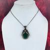 Faceted zambian emerald pendant copper wire wrapped pendant gemstone handmade jewelry designer pendant gifts for friend wire weaving jewelry