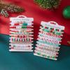 10 Pcs Christmas Crystal Beaded Stackable Bracelet For Women Santa Claus Xmas Tree Snowflake Letter Beads Bangle Party Jewelry