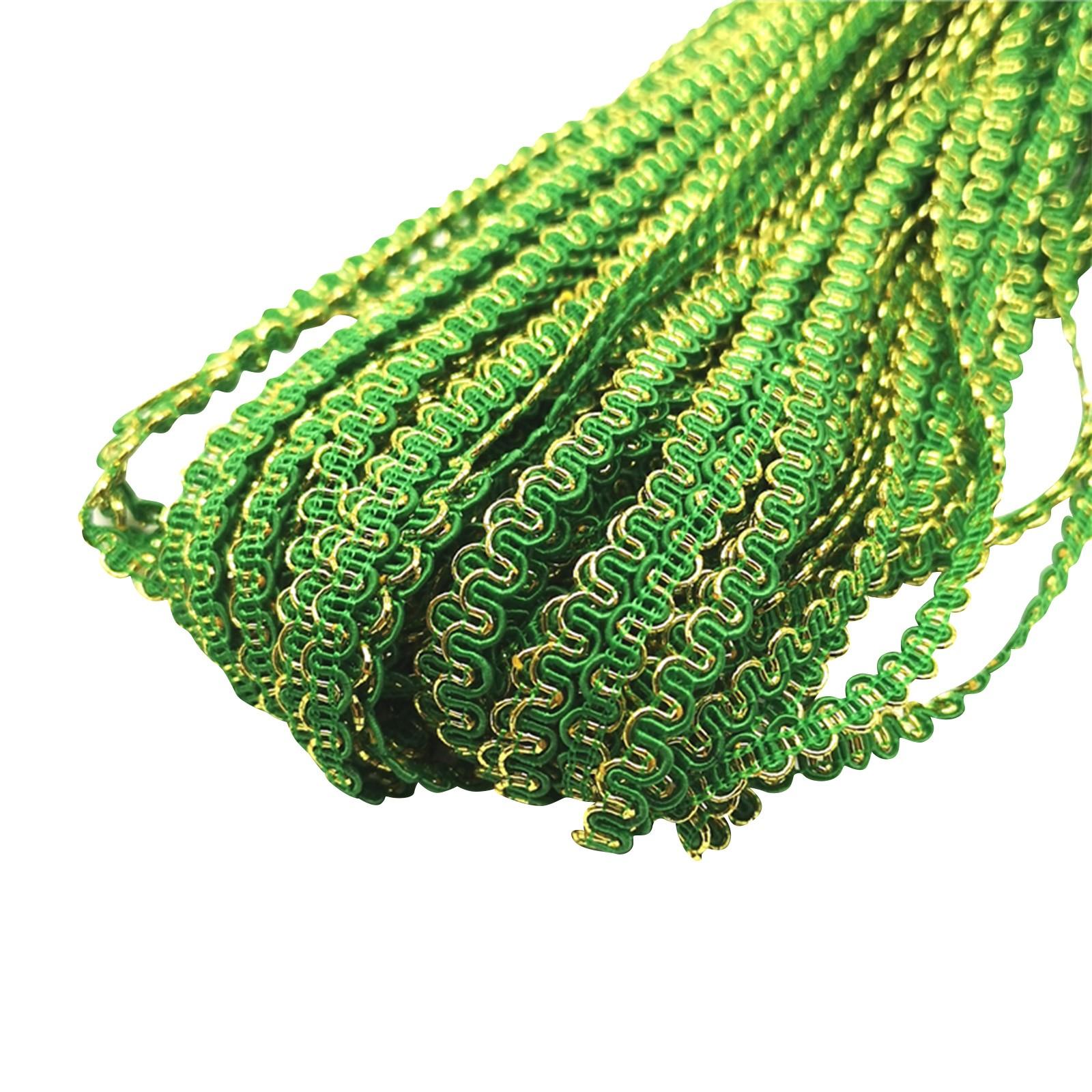 

50 ярдов 5 мм золотая линия волнистая кружевная лента сценическое платье костюм ручная работа отделка свадебные аксессуары для вечеринки #Ro One Size зелёный