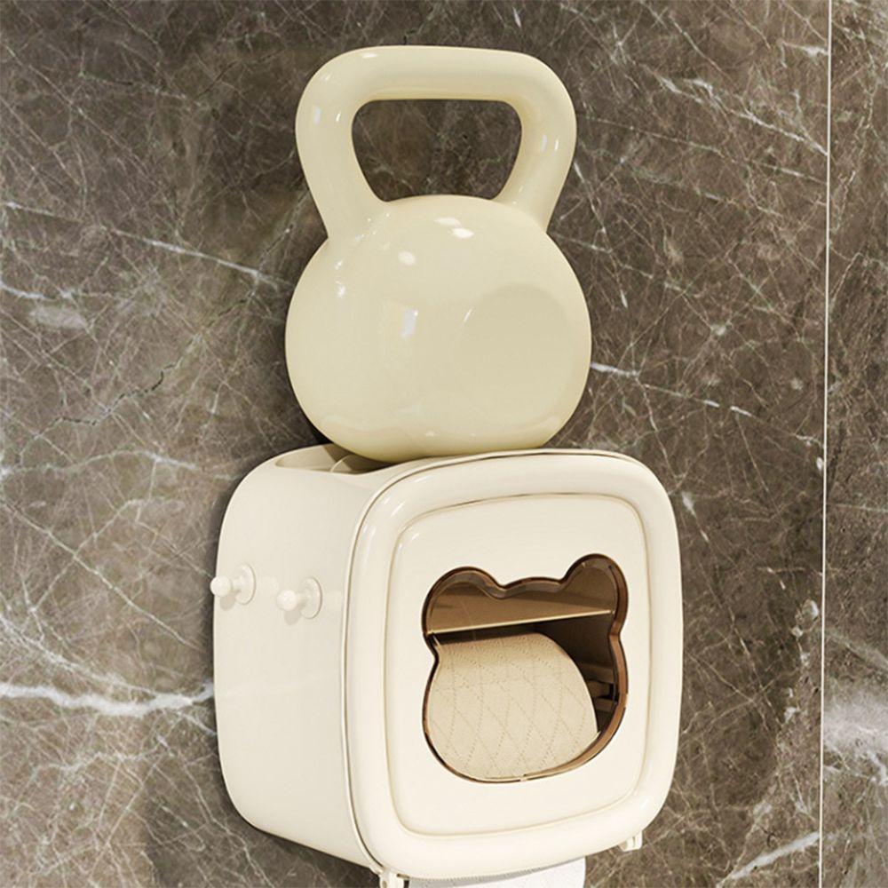 No Punch Toilet Paper Box Wall Mounted Washcloth Storage Box Durable Roll Paper Tube Box  Bathroom