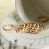 Chinese Retro Gypsophila Shell Bead Ring: Luxurious, Non-Fading Titanium Steel Jewelry for Women