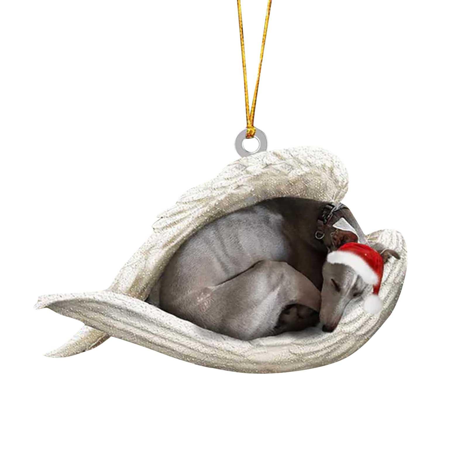 

Рождественский ангел-собака, акриловая подвеска, Рождественская елка, бирка «сделай сам», рождественское украшение One Size