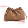 Women Chain Shoulder Bag Girly  Pu Crossbody Tote Bag Commuter Bucket Bag Casual Pleated Hobo Bag Satchel Sling Bag Gifts