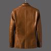 Spring and Autumn Men's Slim Thin Section Lapel Suit Fashion Casual Leather Jacket