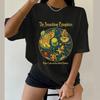 Sommer Damen Vintage The Smashing Pumpkins Band T-Shirt Baumwolle und Atmungsaktiv Kurzarm Streetwear Übergroß Locker Lässig