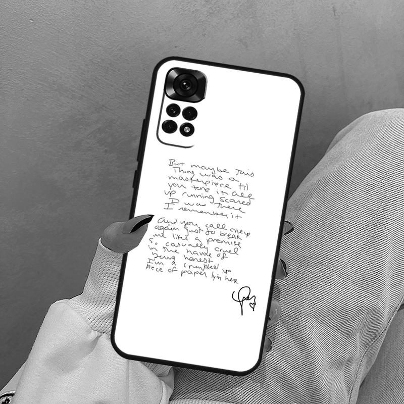 All Too Well Lyrics For Xiaomi Redmi Note 14 10 11 12 13 15 Pro Plus Case Cover For Redmi 15 15C 14C 10C 12C 13C