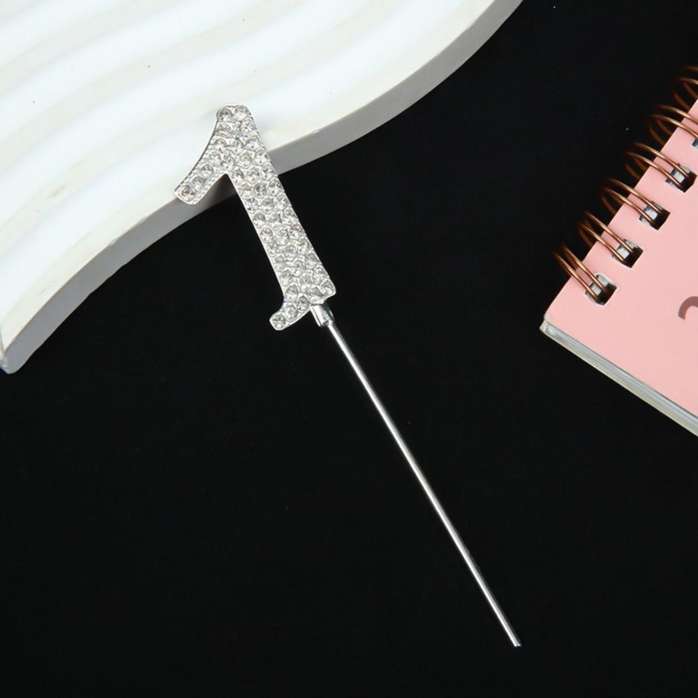 Glitter Cake Plugin Set Shining Birthday Candle Holder Fashion Number Cake Topper  Birthday Parties