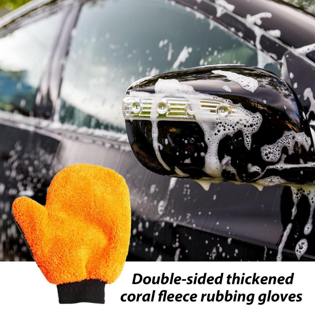 Car Wash Gloves Scratch Free Car Gloves Reusable Wash Mitt Strong Water Absorption Double-Sided Drying Mitt Car Detailing