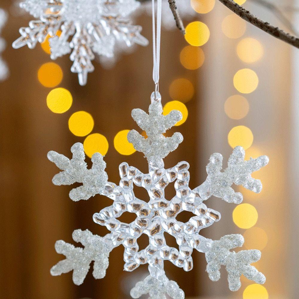Transparent Artificial Snowflake Decoration Xmas Tree Hanging Pendant  Merry Christmas Decoration