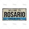 Mfoever  Artisian Argentina Ecuador Chile Colombia License Plate Landmark Metal Sign City State Decorative Car Plate Wall Decor Garage