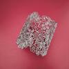 Elegant Hollow Out Bangle Alloy Wide Open Bangle Retro Exaggerated Bracelet  for Women