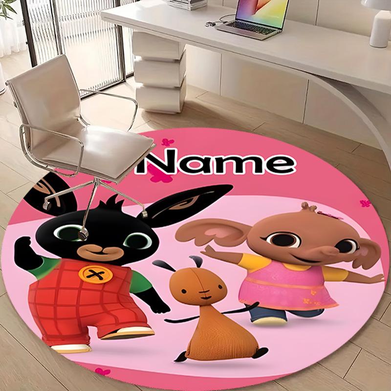 Personalized B-Bing Bunny Round Chair Office Rug - Perfect for Mat, Office Chair & More - Ideal Gift for Birthdays and Holidays