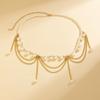 Gold Pearl Tassel Waist Chain Body Jewelry Metal Body Chain Vintage   Dress Accessories