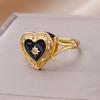 Zircon Heart Rings For Women Stainless Steel Gold Color Aesthetic Couple Ring  Trend Wedding Jewelry Gift For Friend