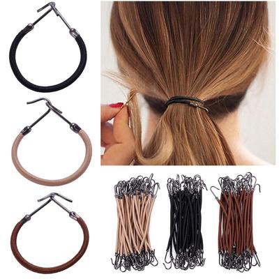 1/5/10pcs Casual Elastic Clips Bows Girls Women Bands Gum With Hooks Ponytail Holder Bungee Hair Thick Hair Accessories Headwear