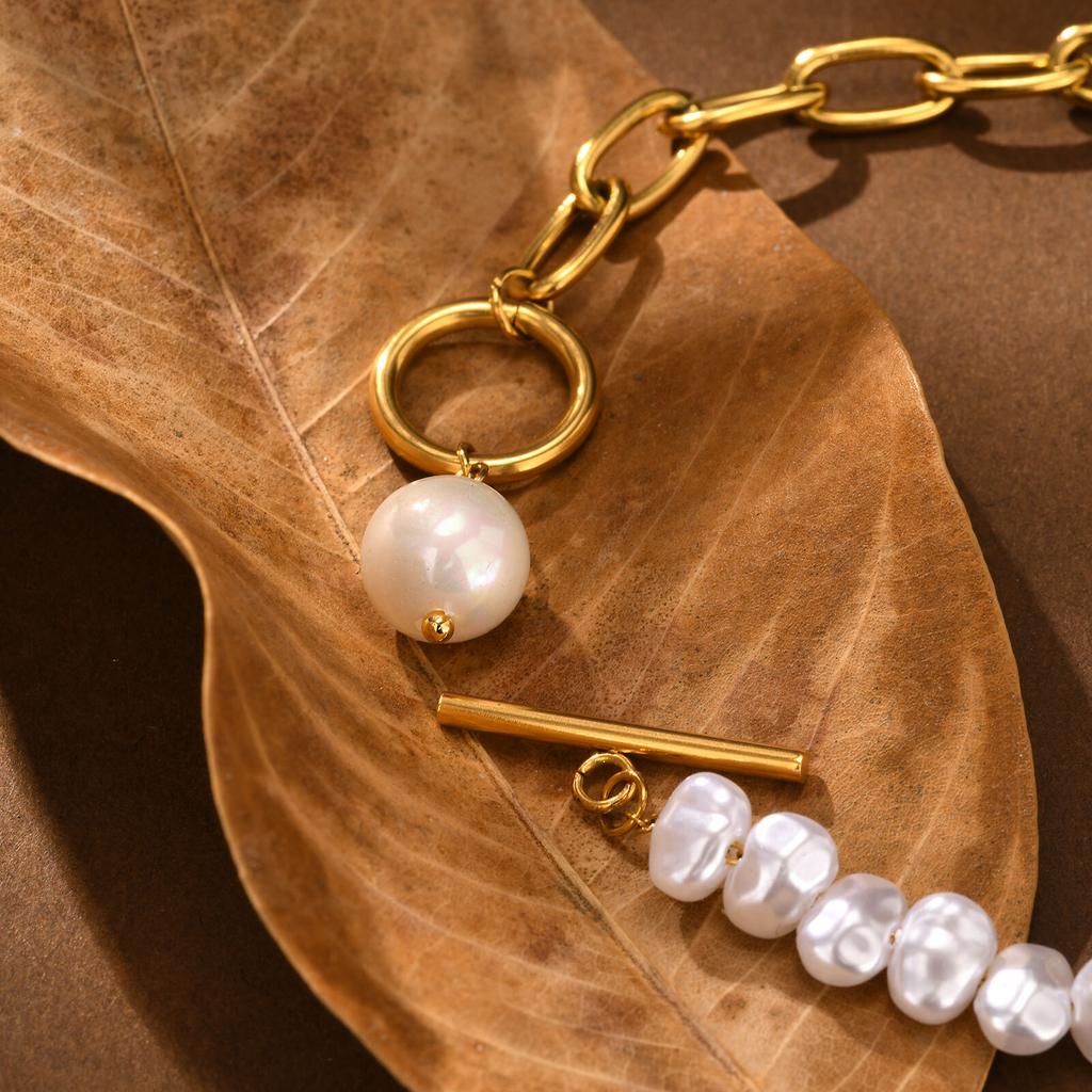 Stainless Steel Jewelry Pearl Pendent Women's Bracelets Gold Color Chain Bracelet Gifts For Mom Girlfriend Valentine's Day
